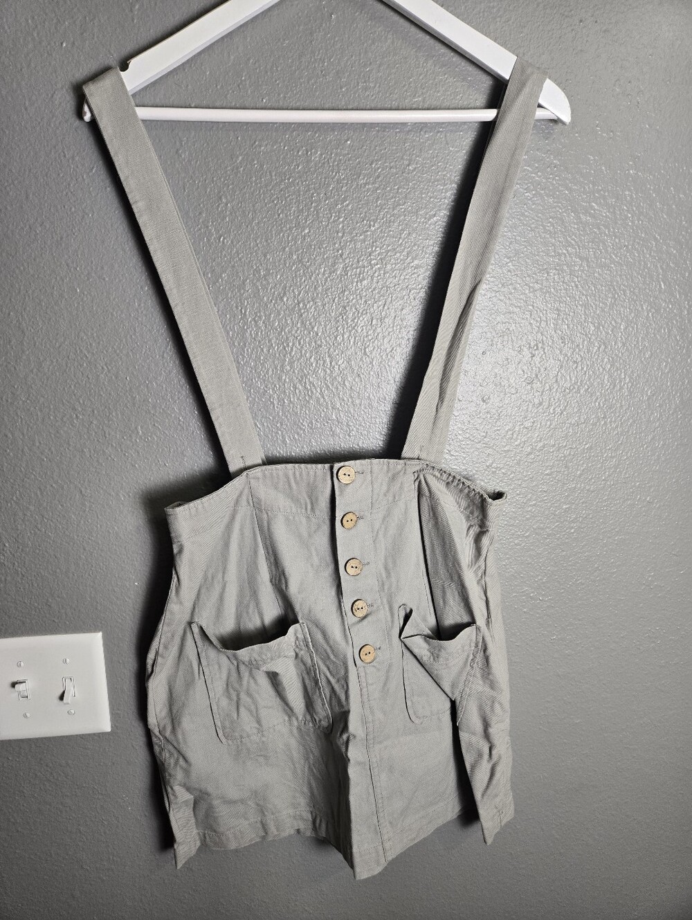 Good Luck Gem Gray Overall/Suspender Skirt Size Medium